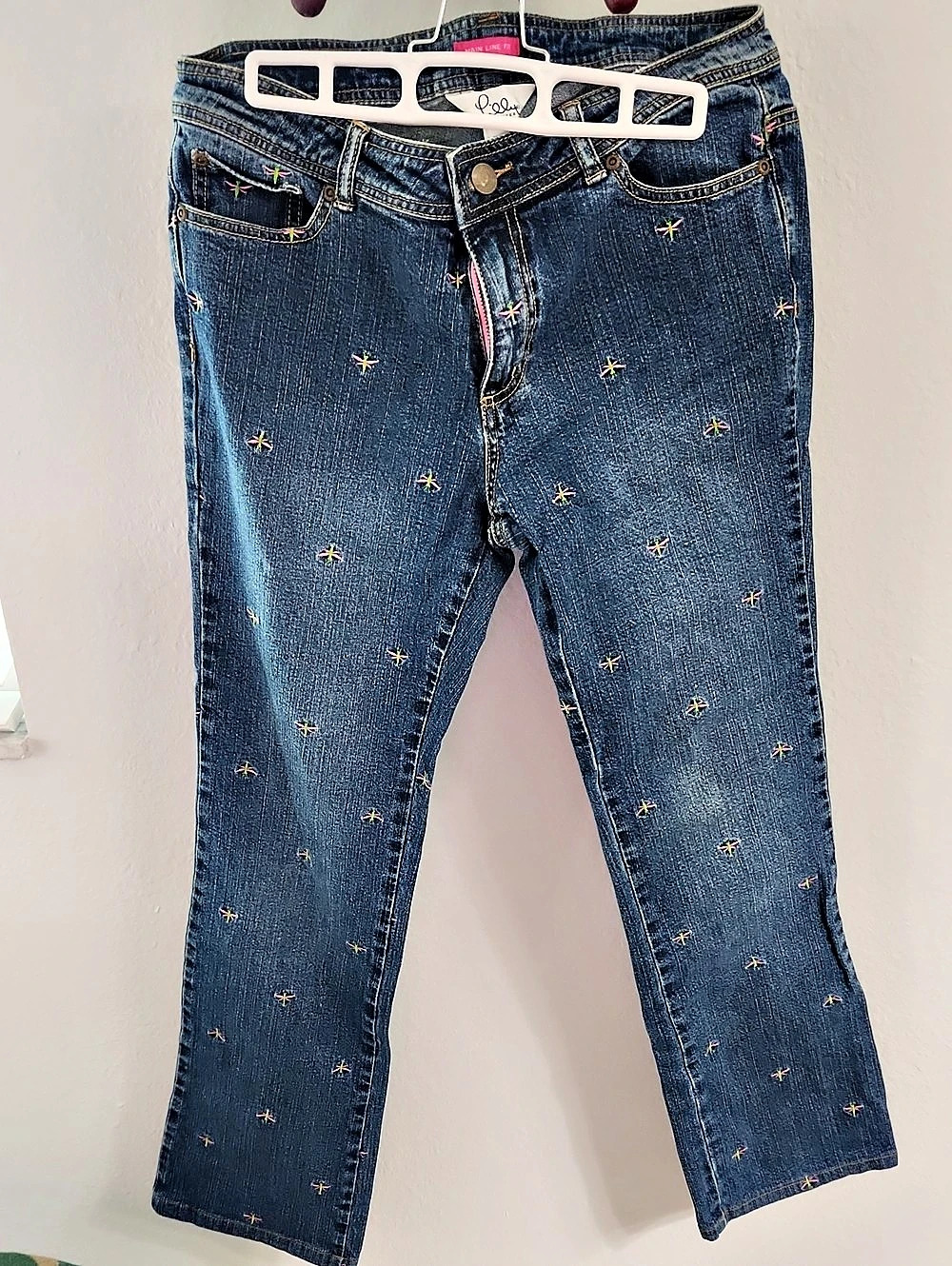 Vintage Lilly Pulitzer Main Line Fit Embroidered Skinny Jeans in Blue Size 6